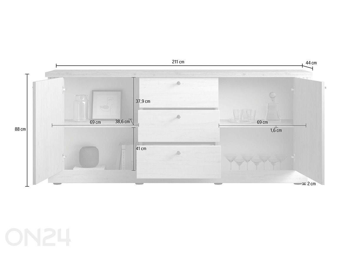 Комод Country 211 см увеличить размеры