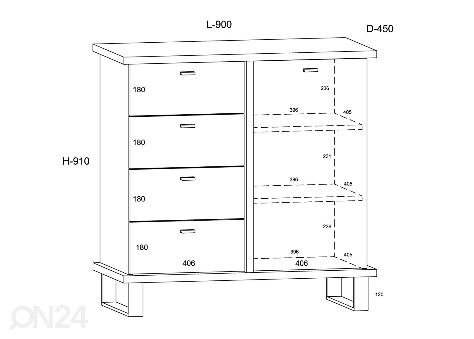 Комод Fermoy 90 cm увеличить размеры