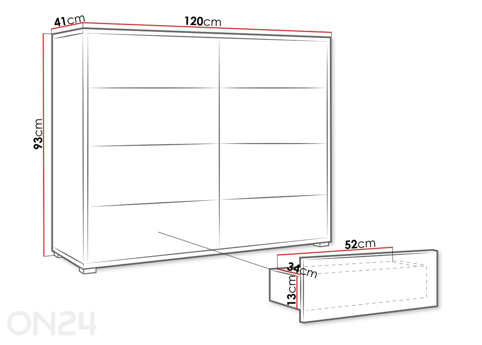 Комод Gesita 120 см увеличить размеры