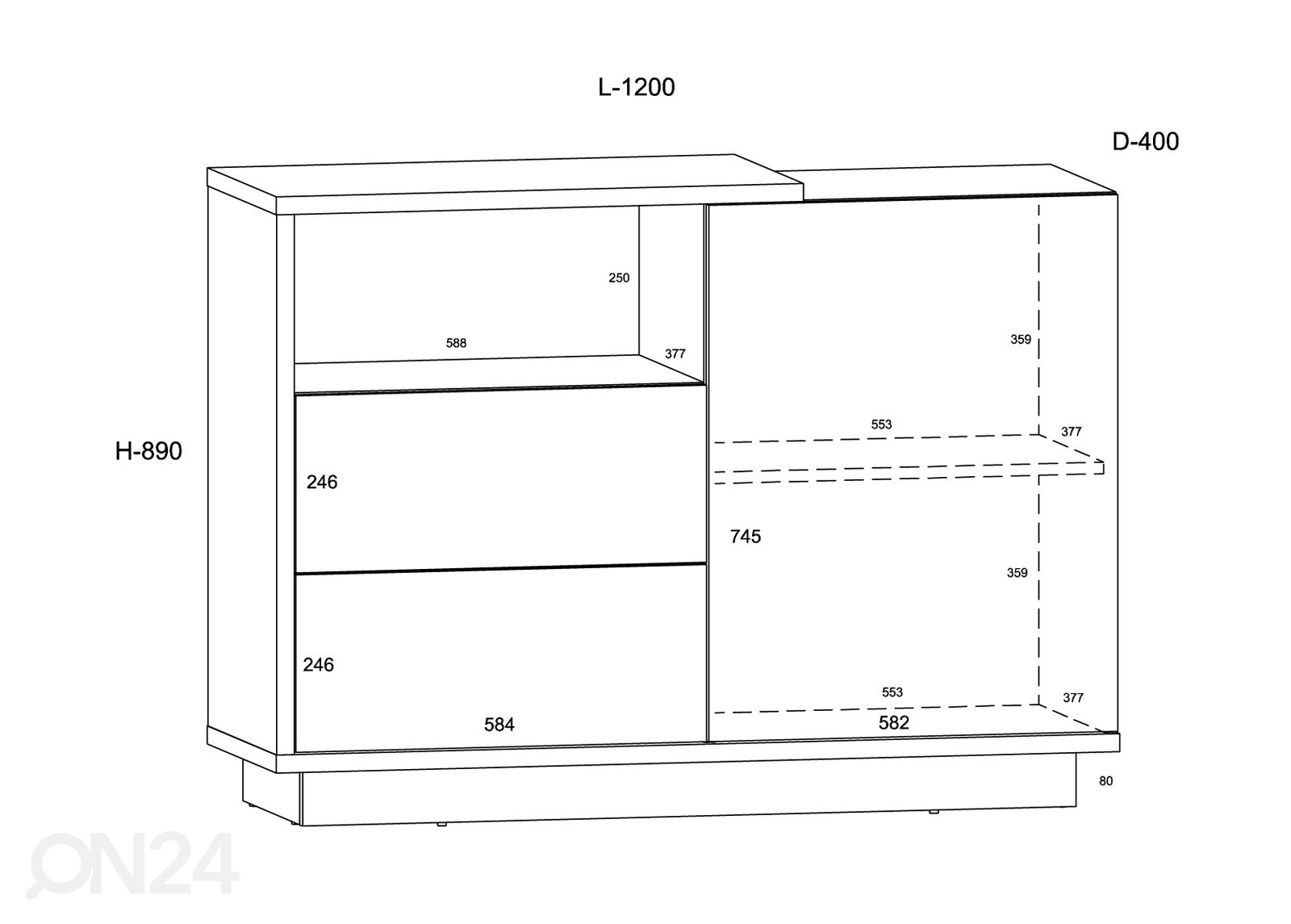 Комод Goleen 120 cm увеличить размеры