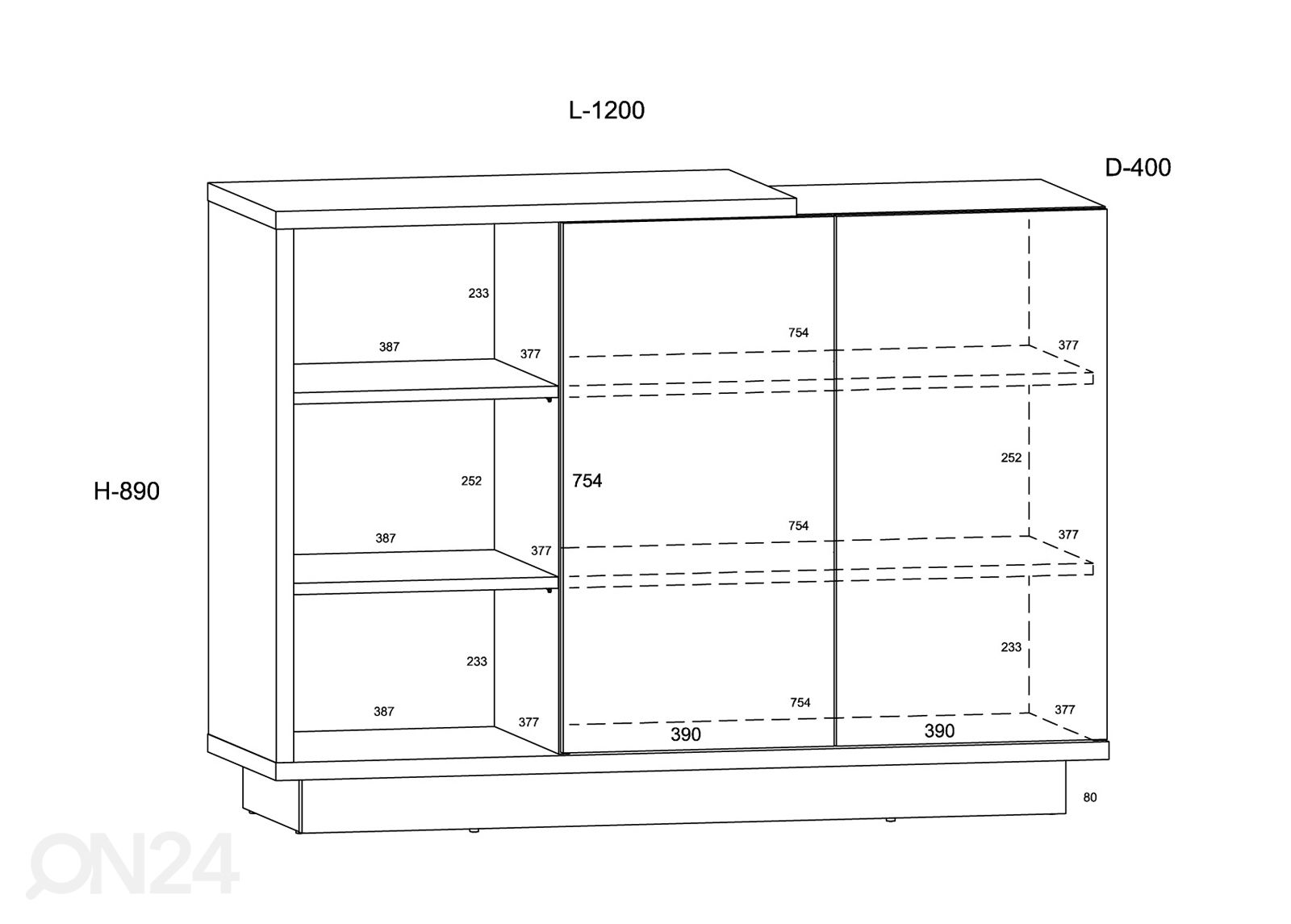 Комод Goleen 120 cm увеличить размеры