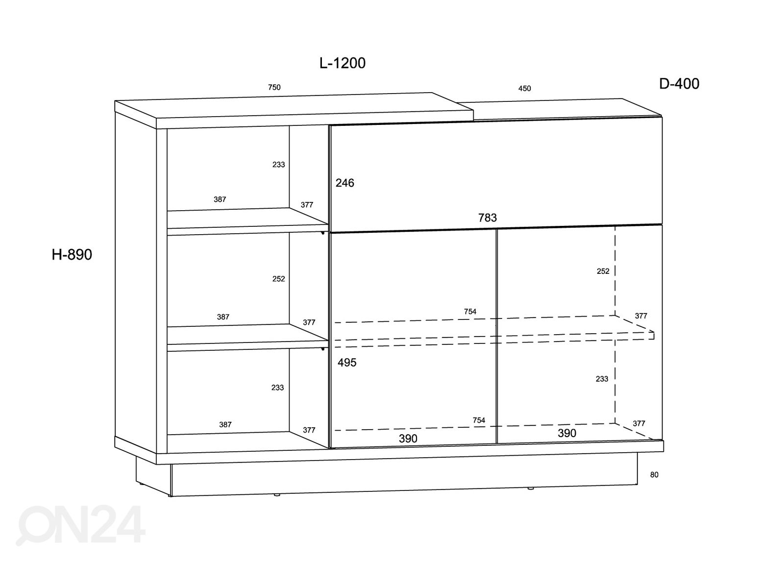 Комод Goleen 120 cm увеличить размеры