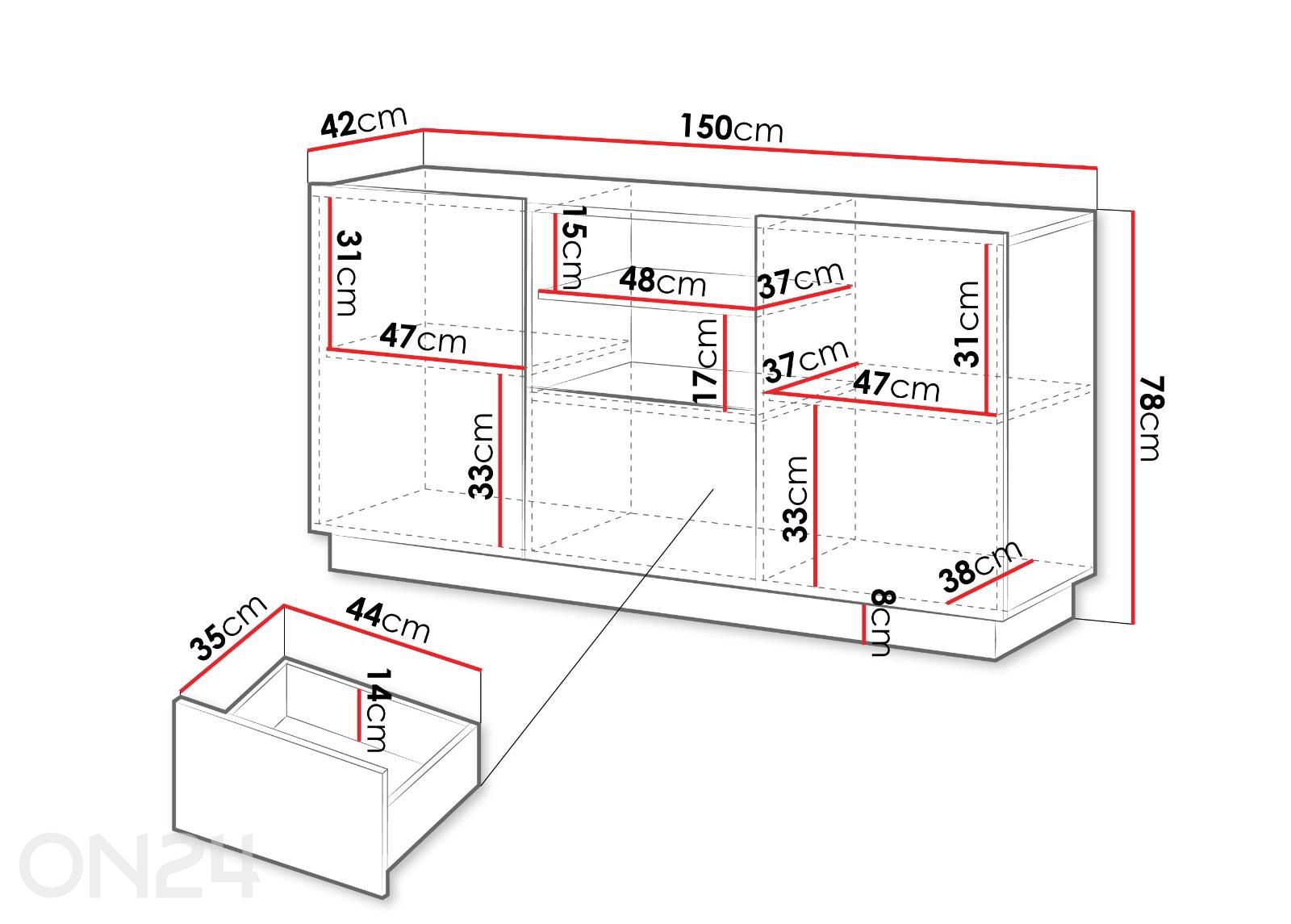Комод Liverti 150 см увеличить размеры