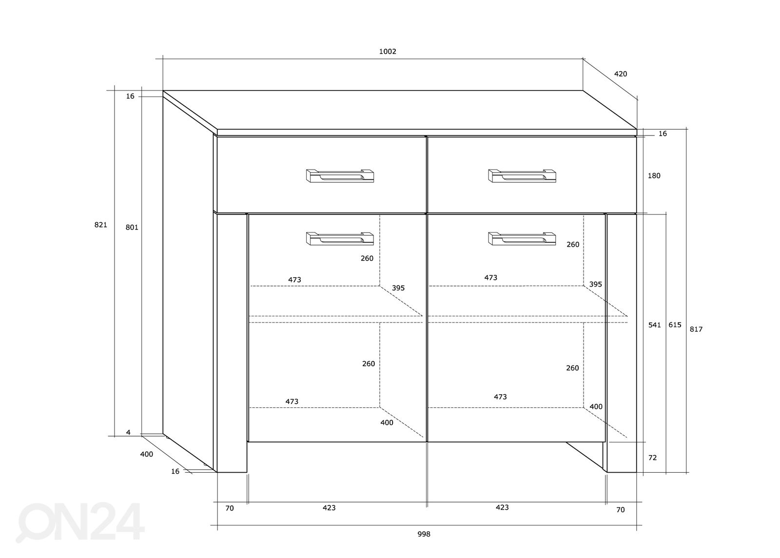 Комод Midleton 100 cm увеличить размеры