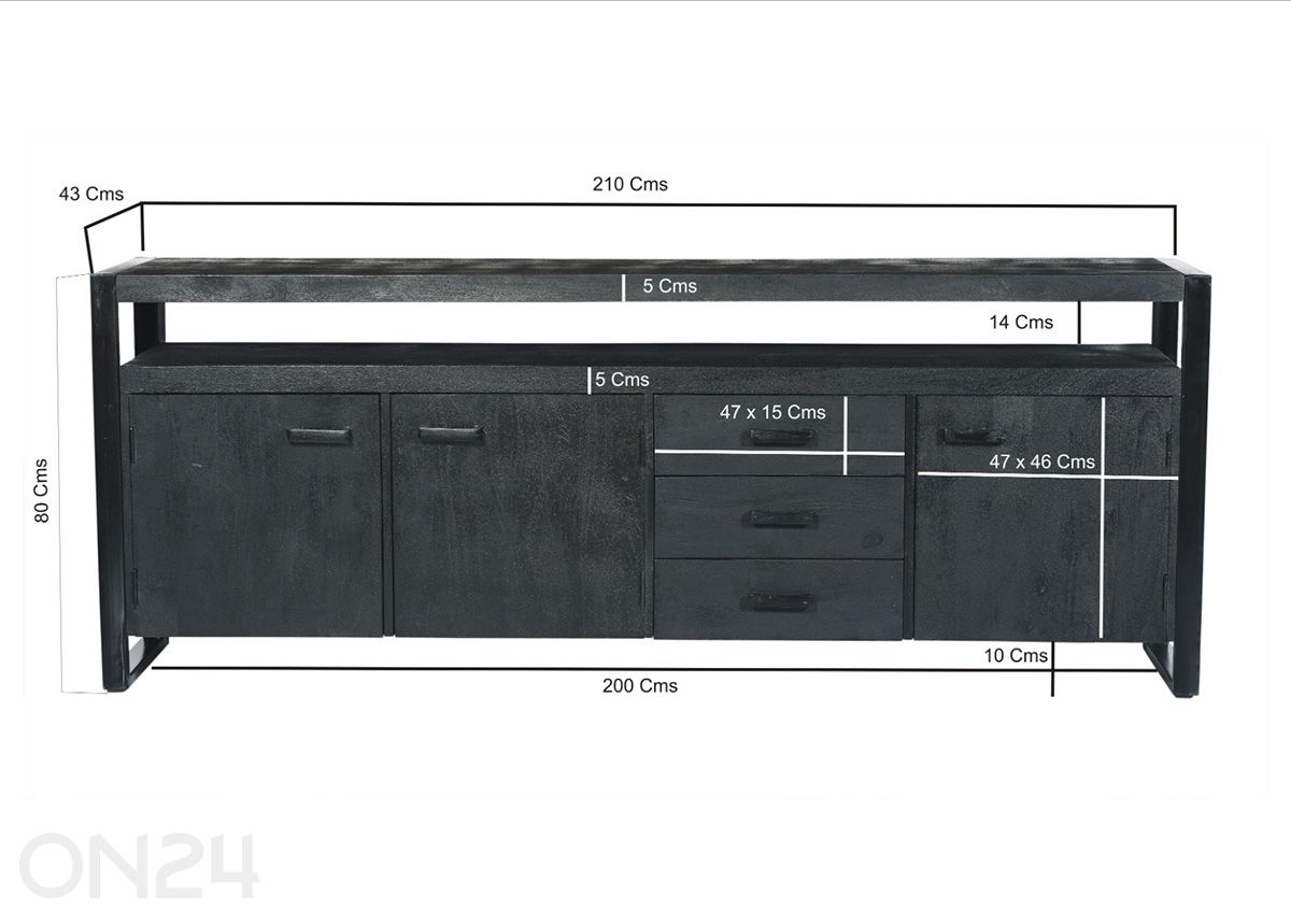 Комод Norris 210 см увеличить размеры