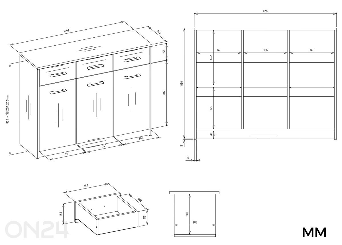 Комод Simpel 109 см увеличить размеры