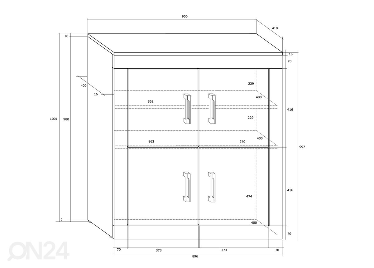 Комод Skibbereen 90 cm увеличить размеры