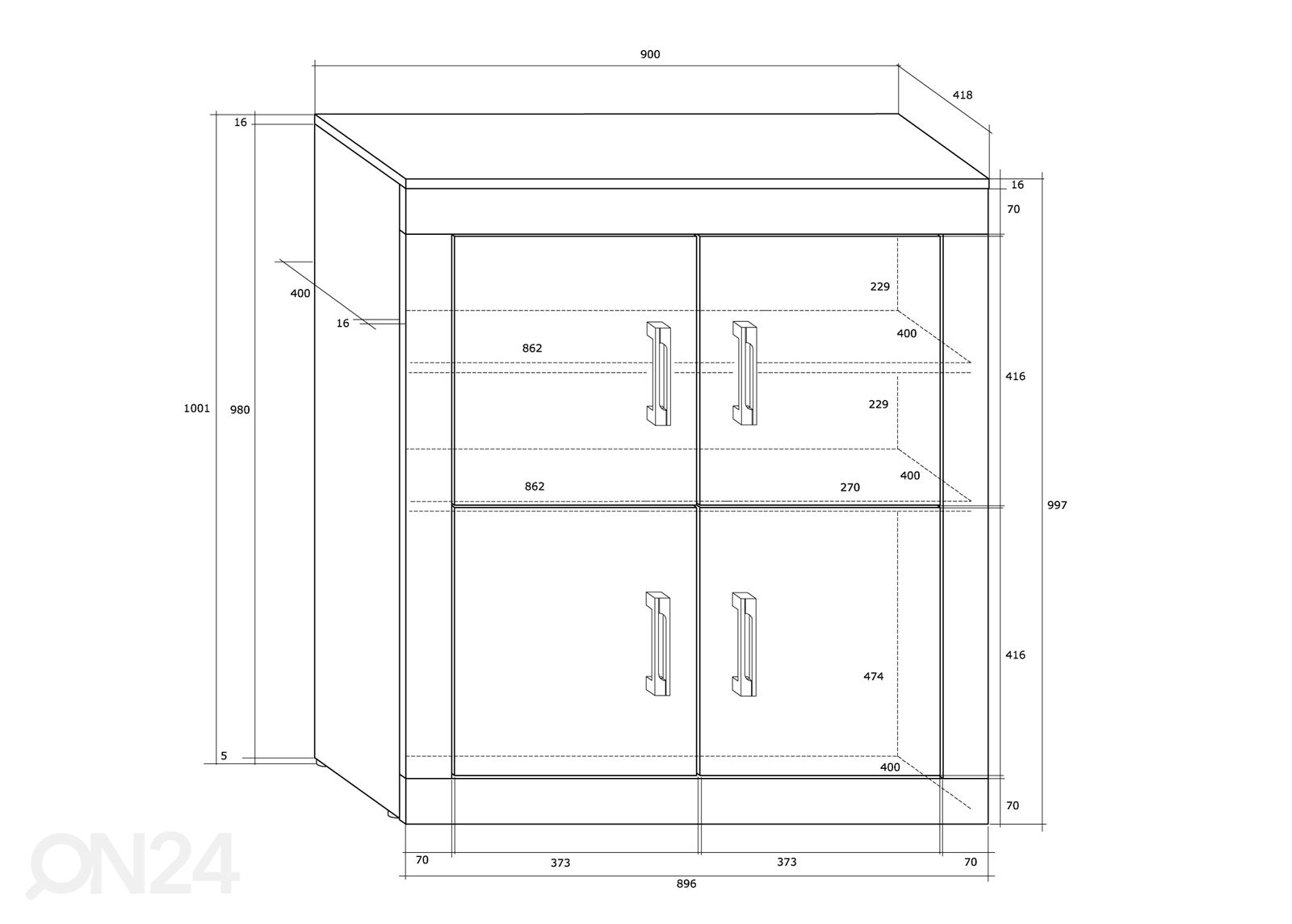 Комод Skibbereen 90 cm увеличить размеры