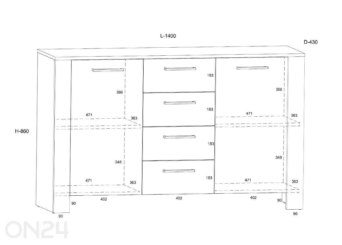 Комод Slide 140 см увеличить размеры