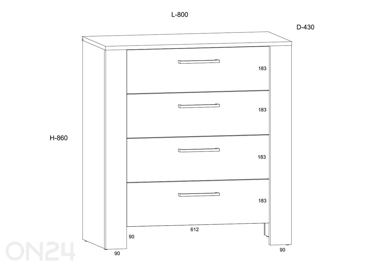 Комод Slide 80 см увеличить размеры