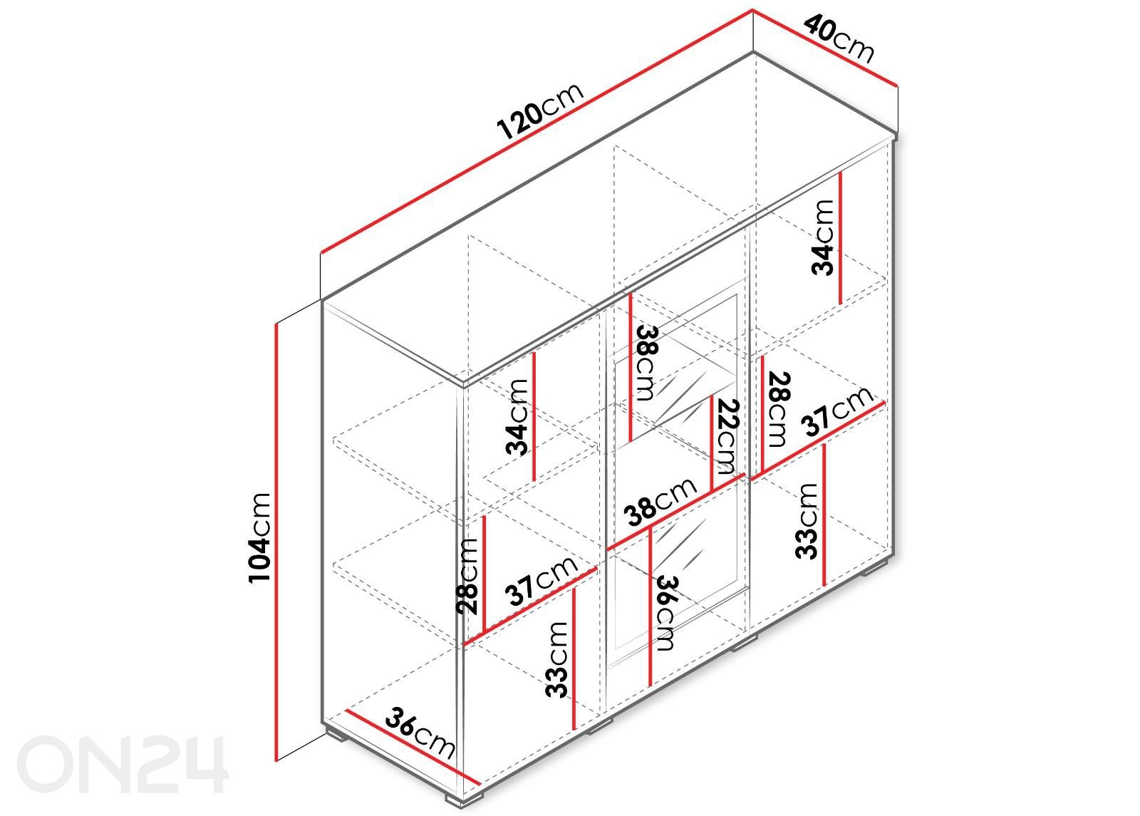 Комод Vera + LED увеличить размеры