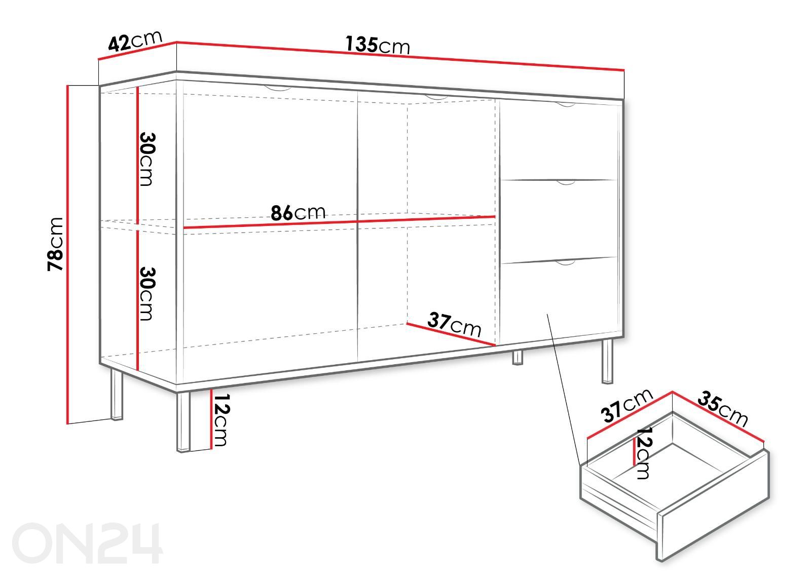 Комод Wera 135 см увеличить размеры