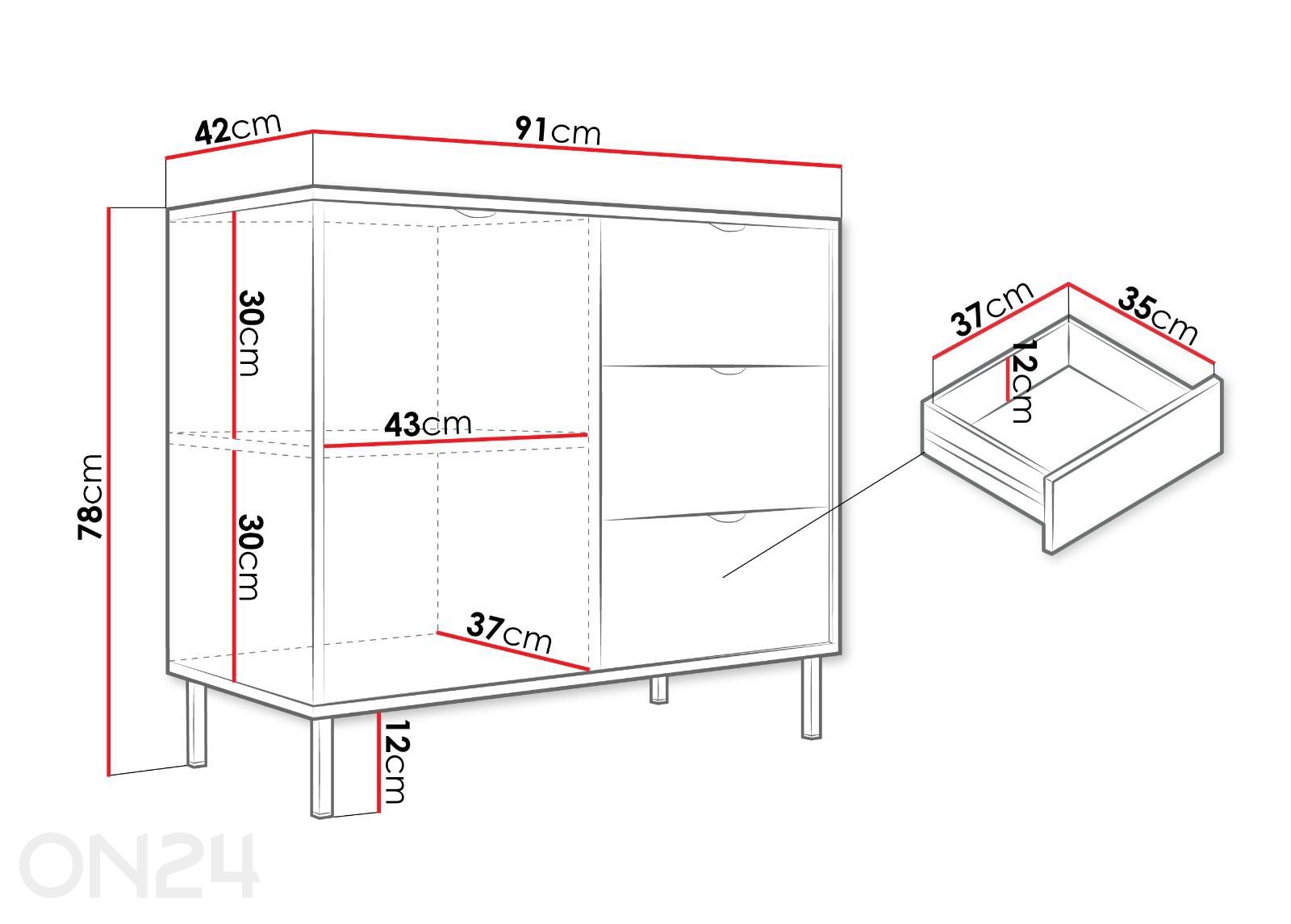 Комод Wera 91 см увеличить размеры