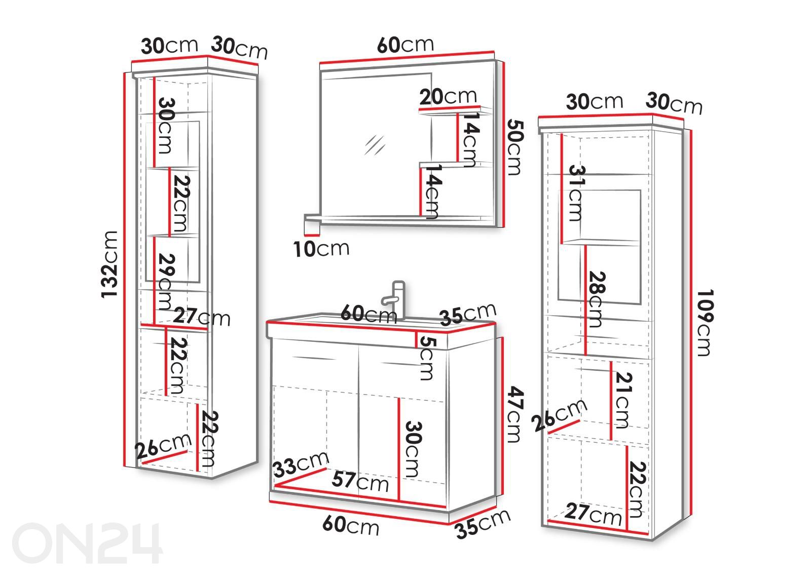 Комплект в ванную комнату Madrit I + LED увеличить размеры
