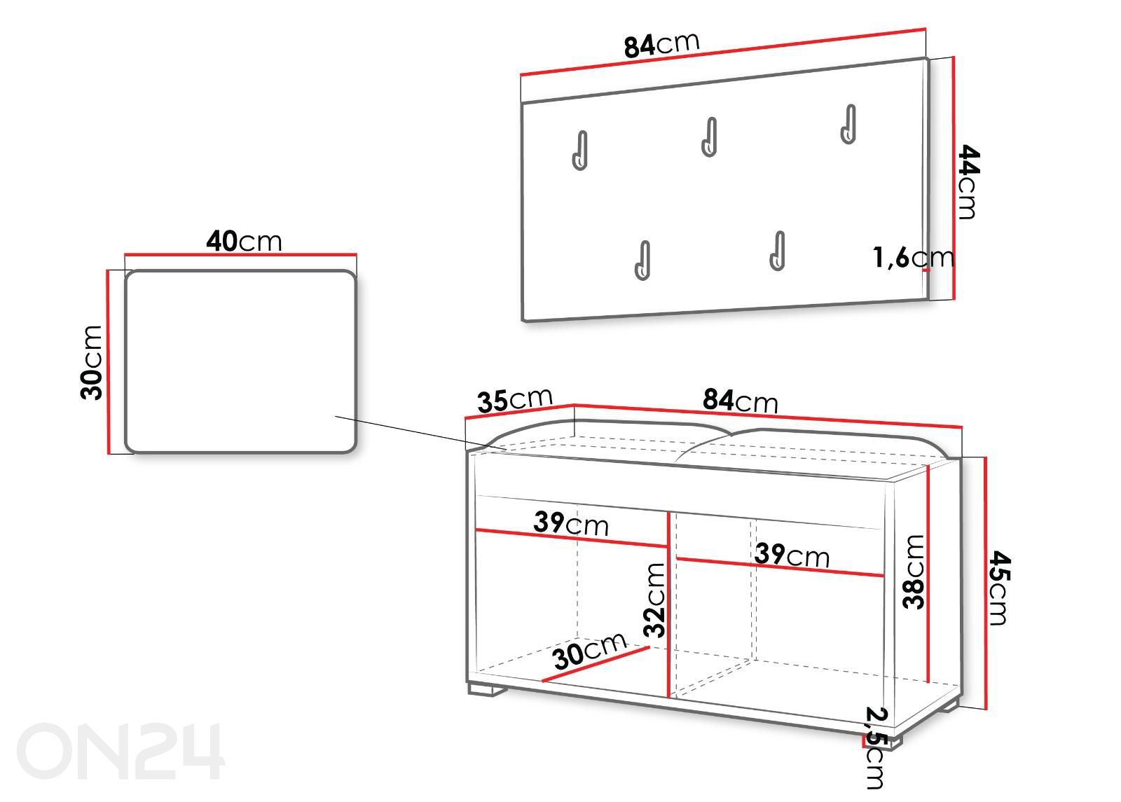 Комплект в прихожую Gesita увеличить размеры