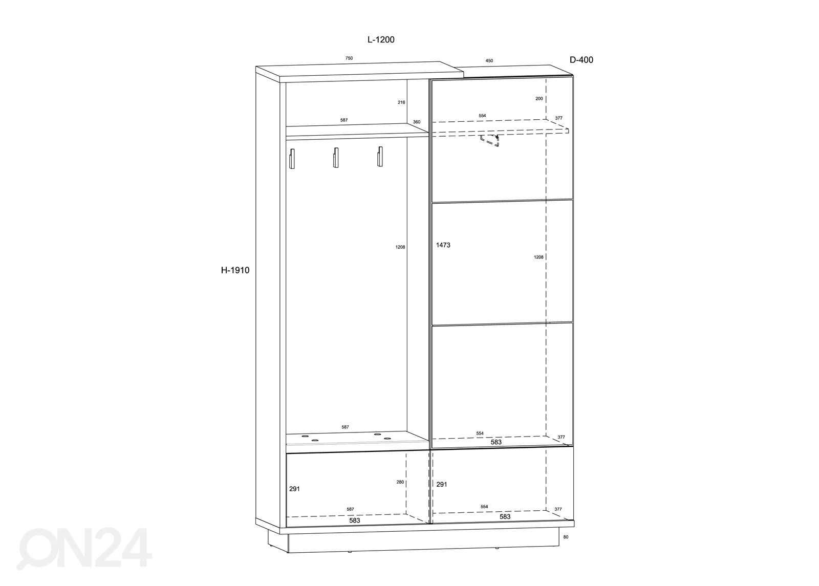 Комплект в прихожую Goleen 120 cm увеличить размеры