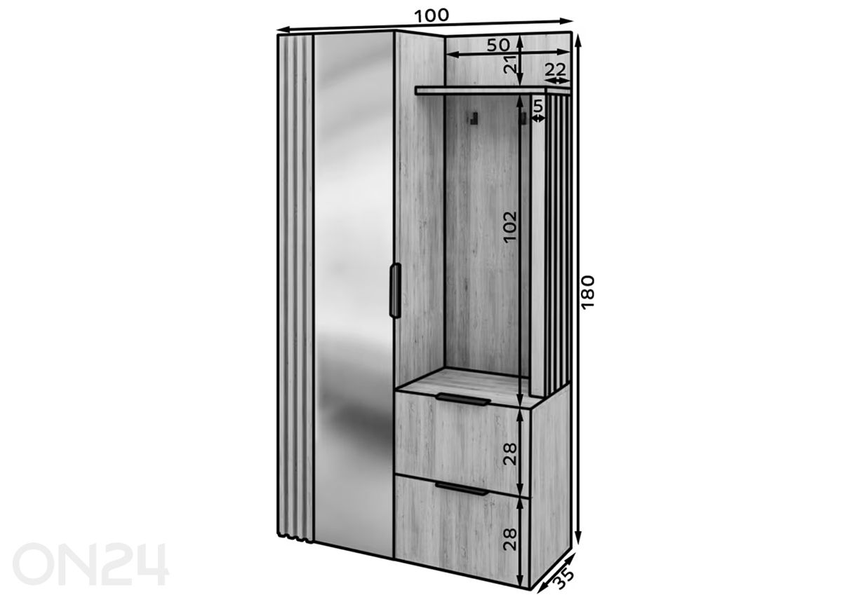 Комплект в прихожую Riganni увеличить размеры