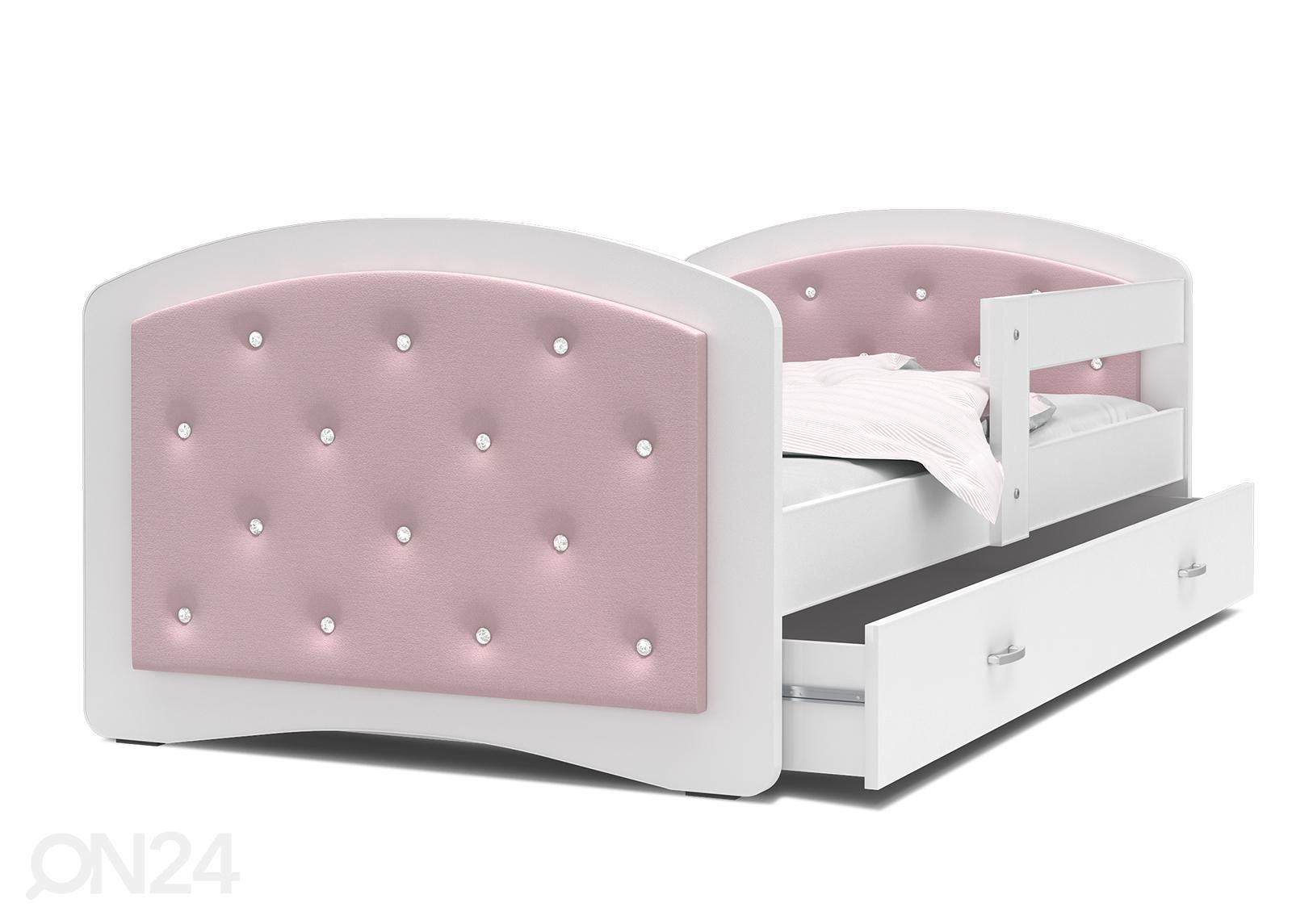 Комплект детской кровати 80x180 cm, белый/розовый увеличить