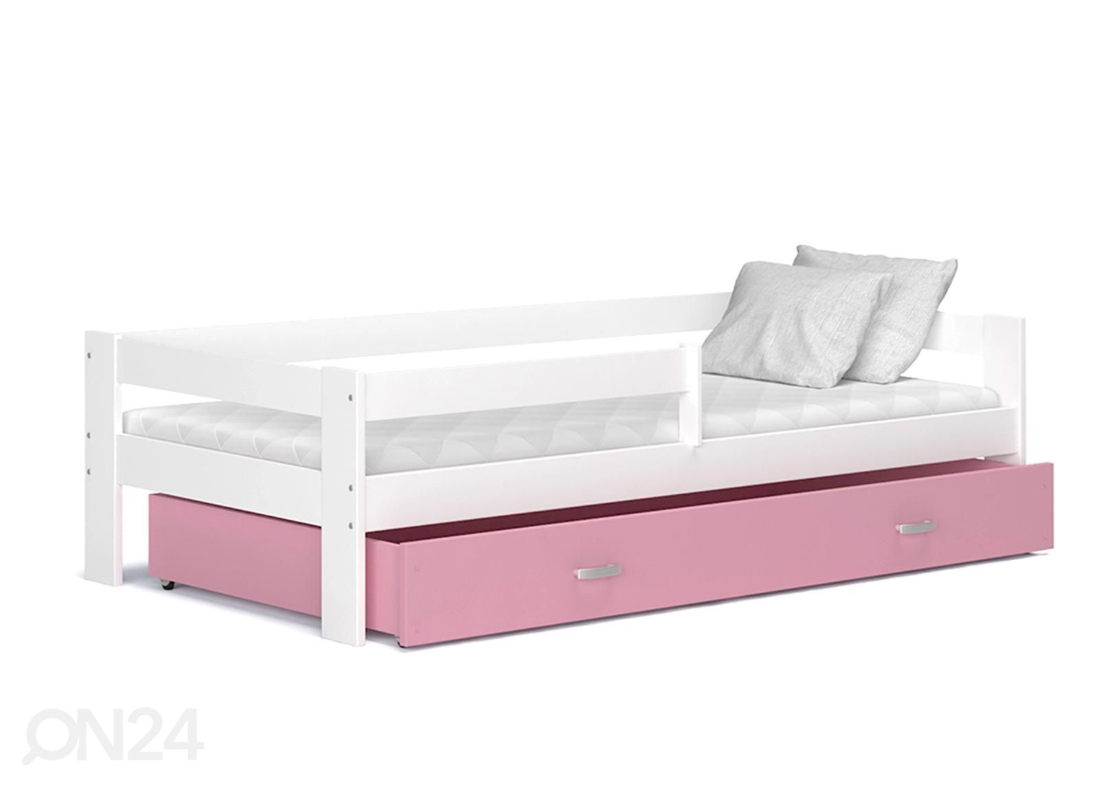 Комплект детской кровати 80x190 cm, белый/розовый увеличить