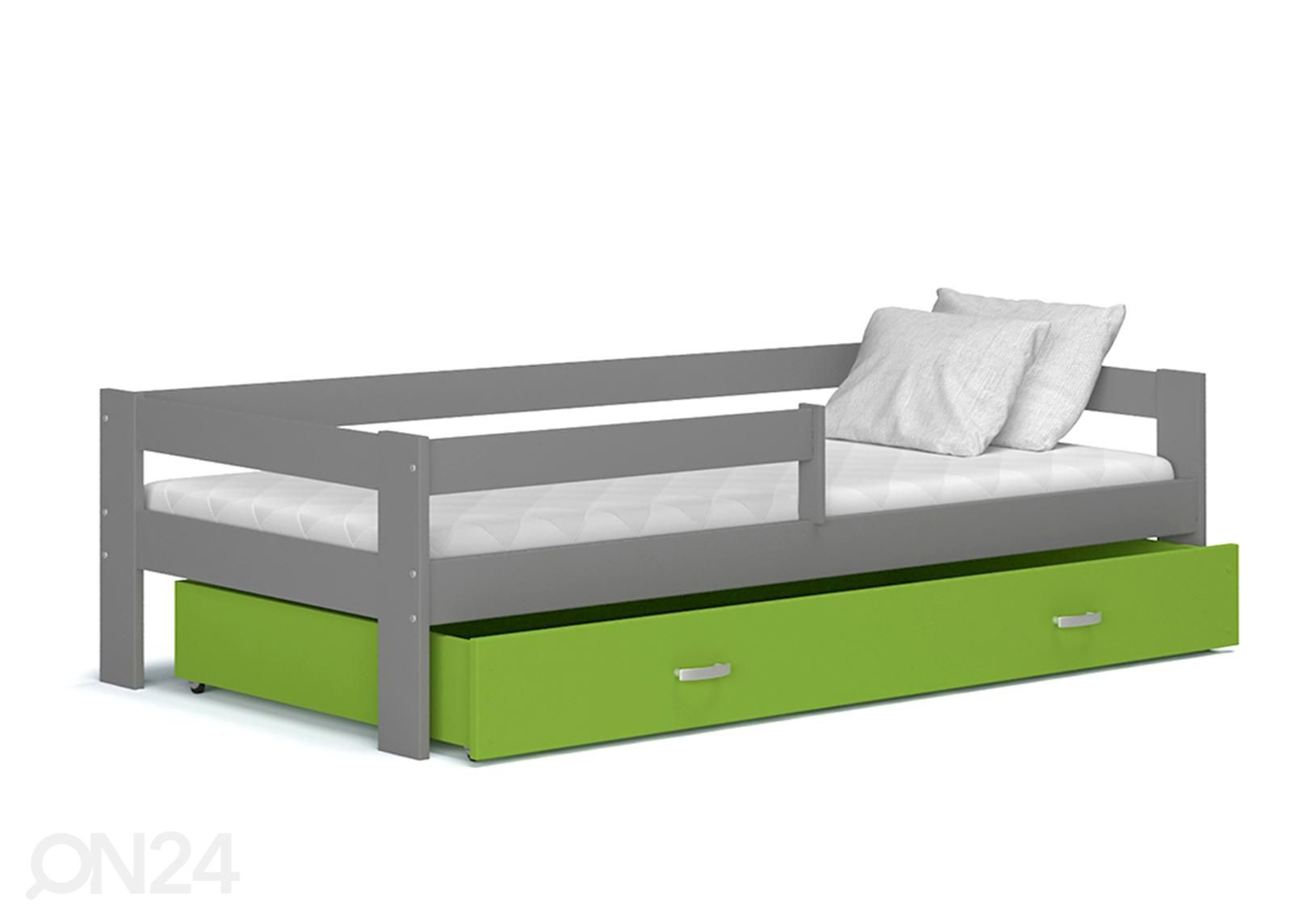 Комплект детской кровати 80x190 cm, серый/зелёный увеличить