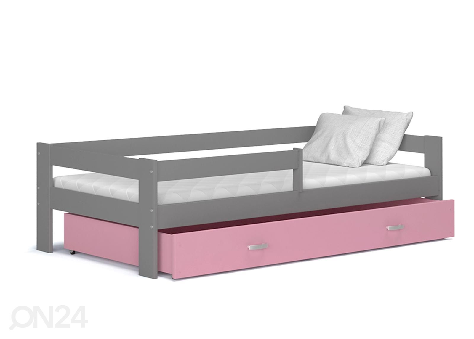 Комплект детской кровати 80x190 cm, серый/розовый увеличить