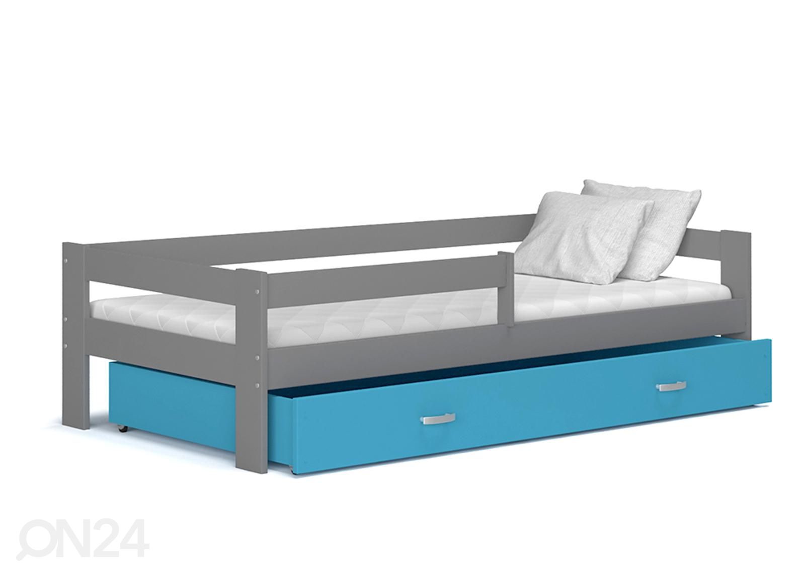Комплект детской кровати 80x190 cm, серый/синий увеличить