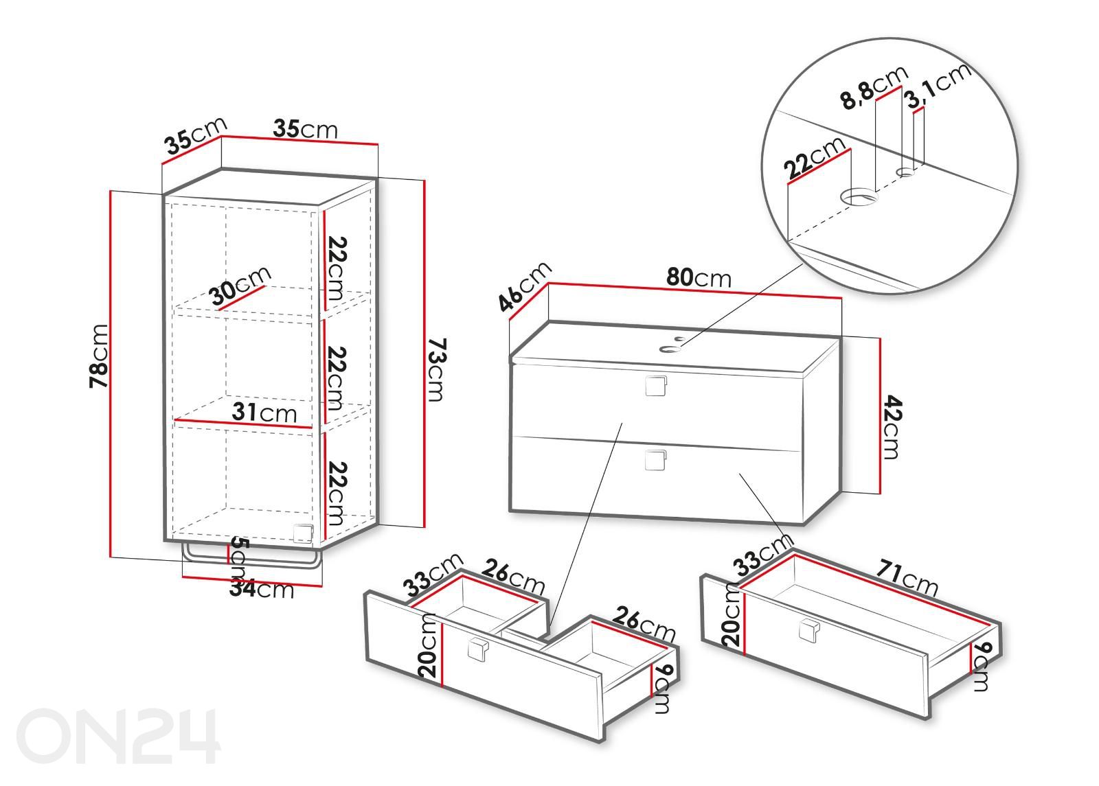 Комплект для ванной Gariano увеличить размеры