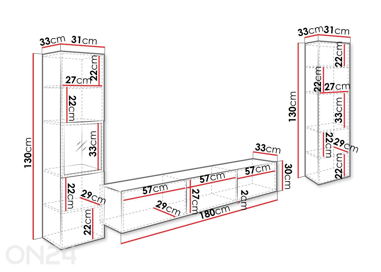 Комплект для гостиной Berlin III + LED увеличить размеры
