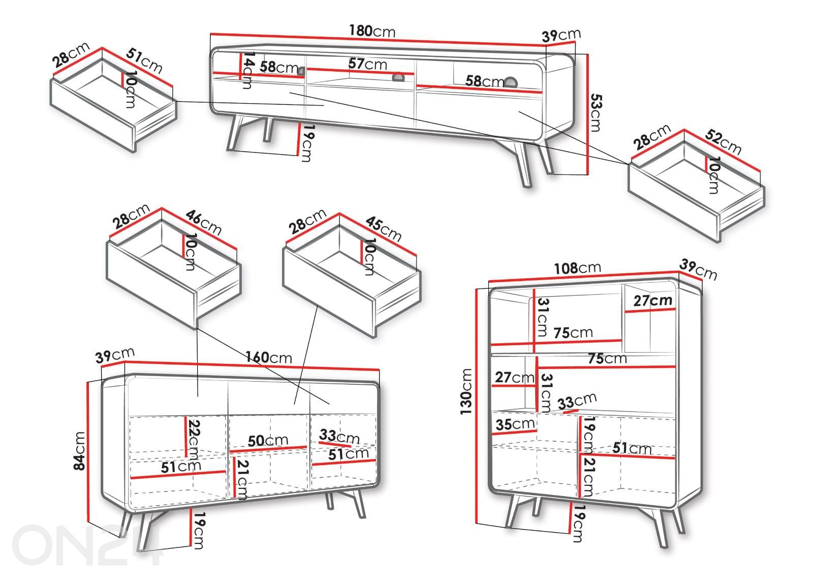 Комплект для гостиной Helion увеличить размеры