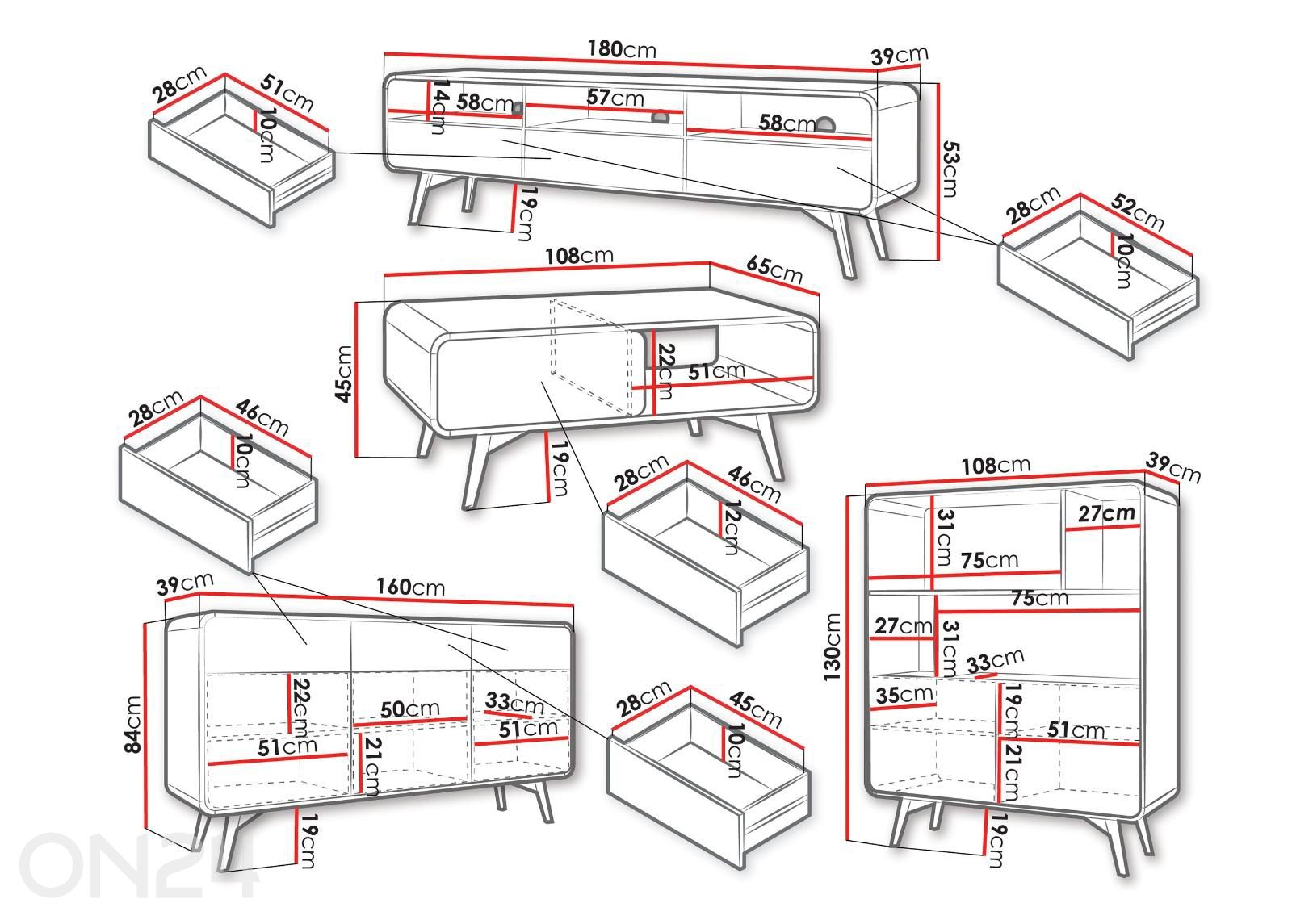 Комплект для гостиной Helion II увеличить размеры