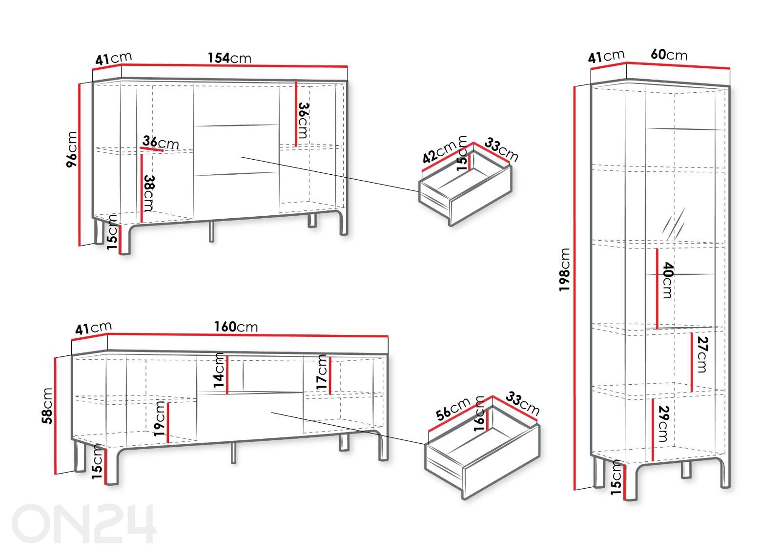 Комплект для гостиной Malumi + LED увеличить размеры