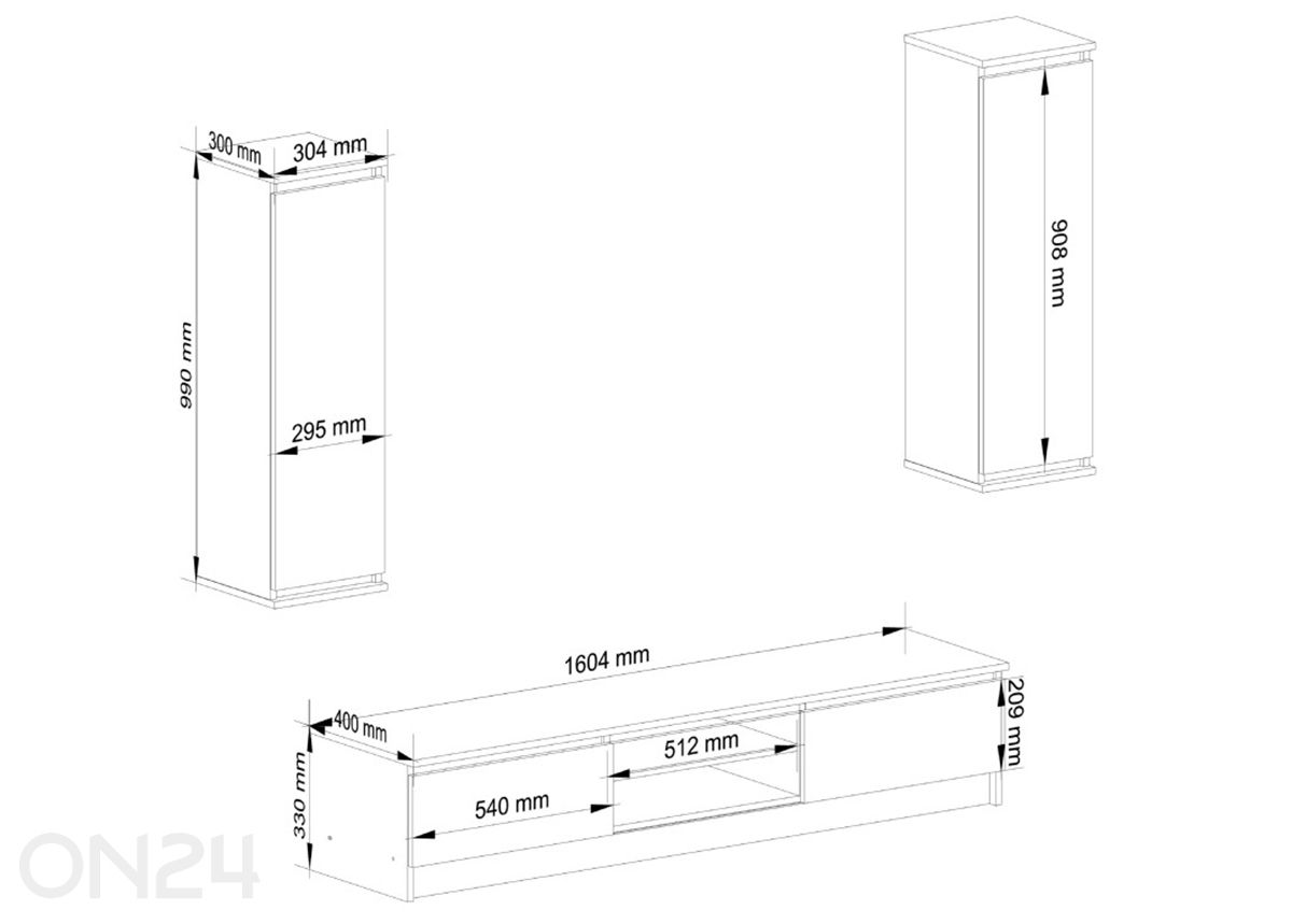 Комплект для гостиной Ruda увеличить размеры