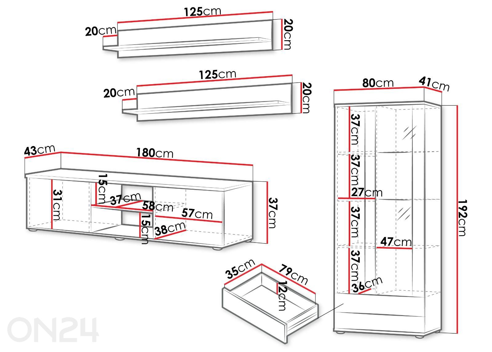 Комплект для гостиной Soho I + LED увеличить размеры