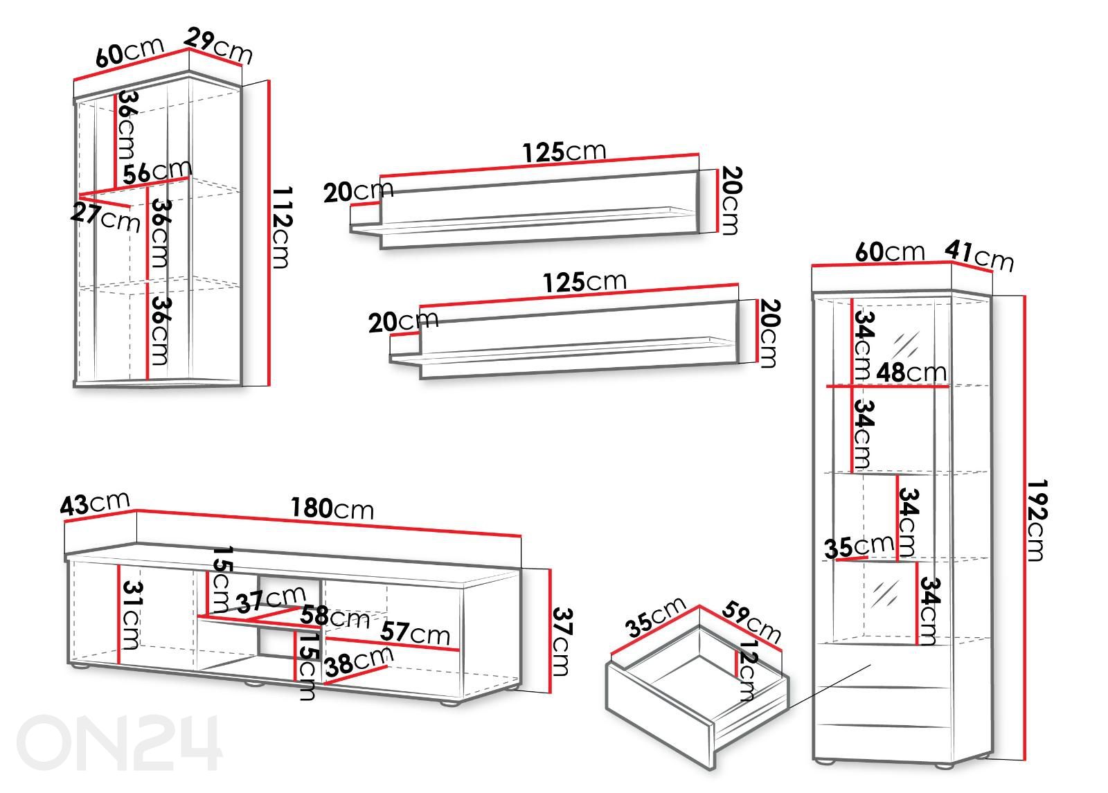 Комплект для гостиной Soho VI + LED увеличить размеры