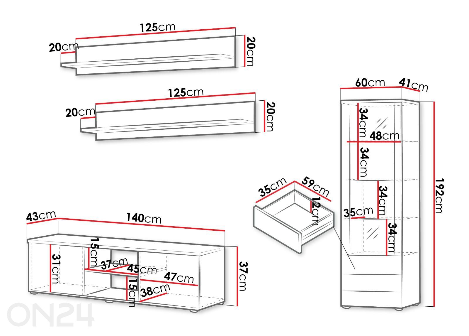 Комплект для гостиной Soho VII + LED увеличить размеры