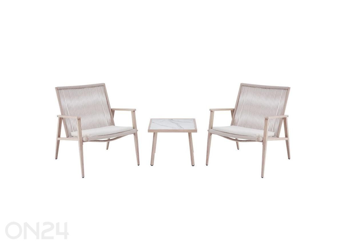 Комплект садовой мебели Pisa стол + 2 стула, серый увеличить