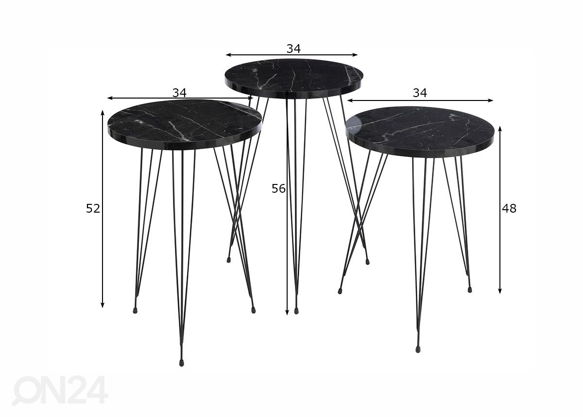 Комплект столиков Pins, 3 шт увеличить размеры