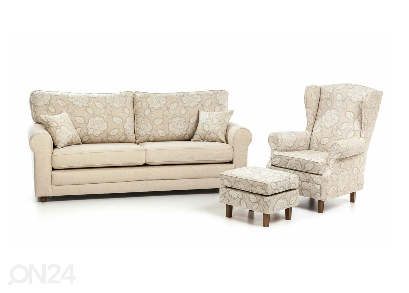 Комплект 3-местный диван Greta + кресло и пуф Mari увеличить