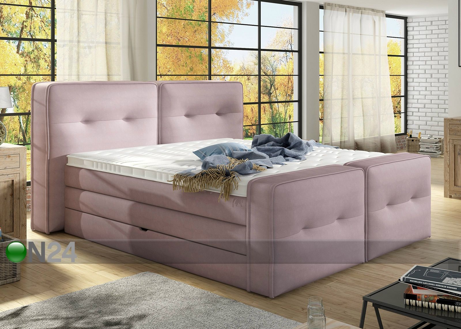 Континентальная кровать с ящиком 140x200 cm увеличить
