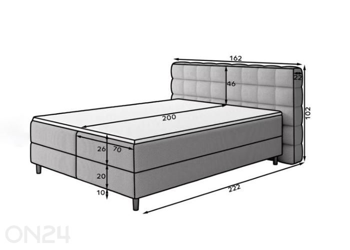 Континентальная кровать с ящиком Camma 140x200 см увеличить размеры