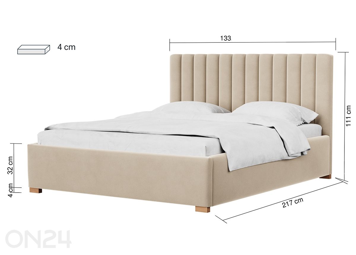 Континентальная кровать с ящиком RELAX 140x200 cm увеличить размеры