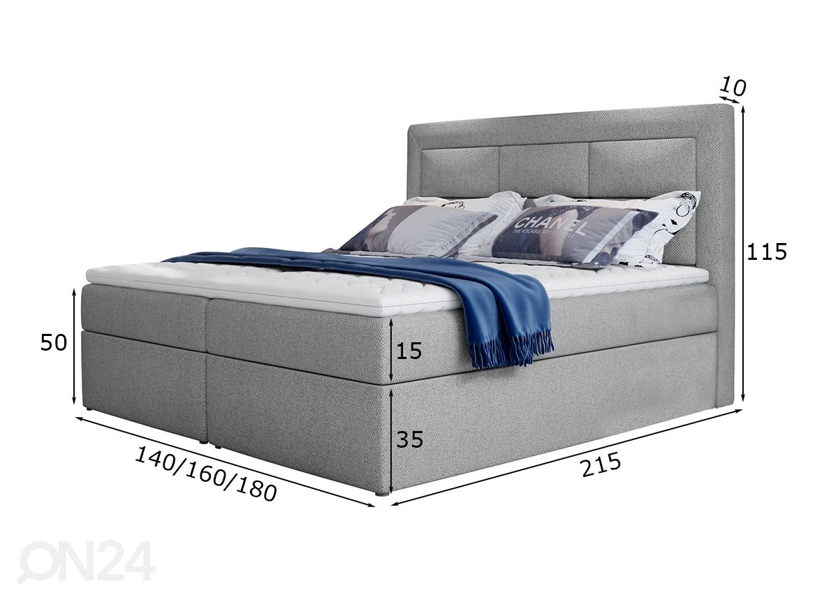 Континентальная кровать с ящиком Vivian 180x200 cm увеличить размеры