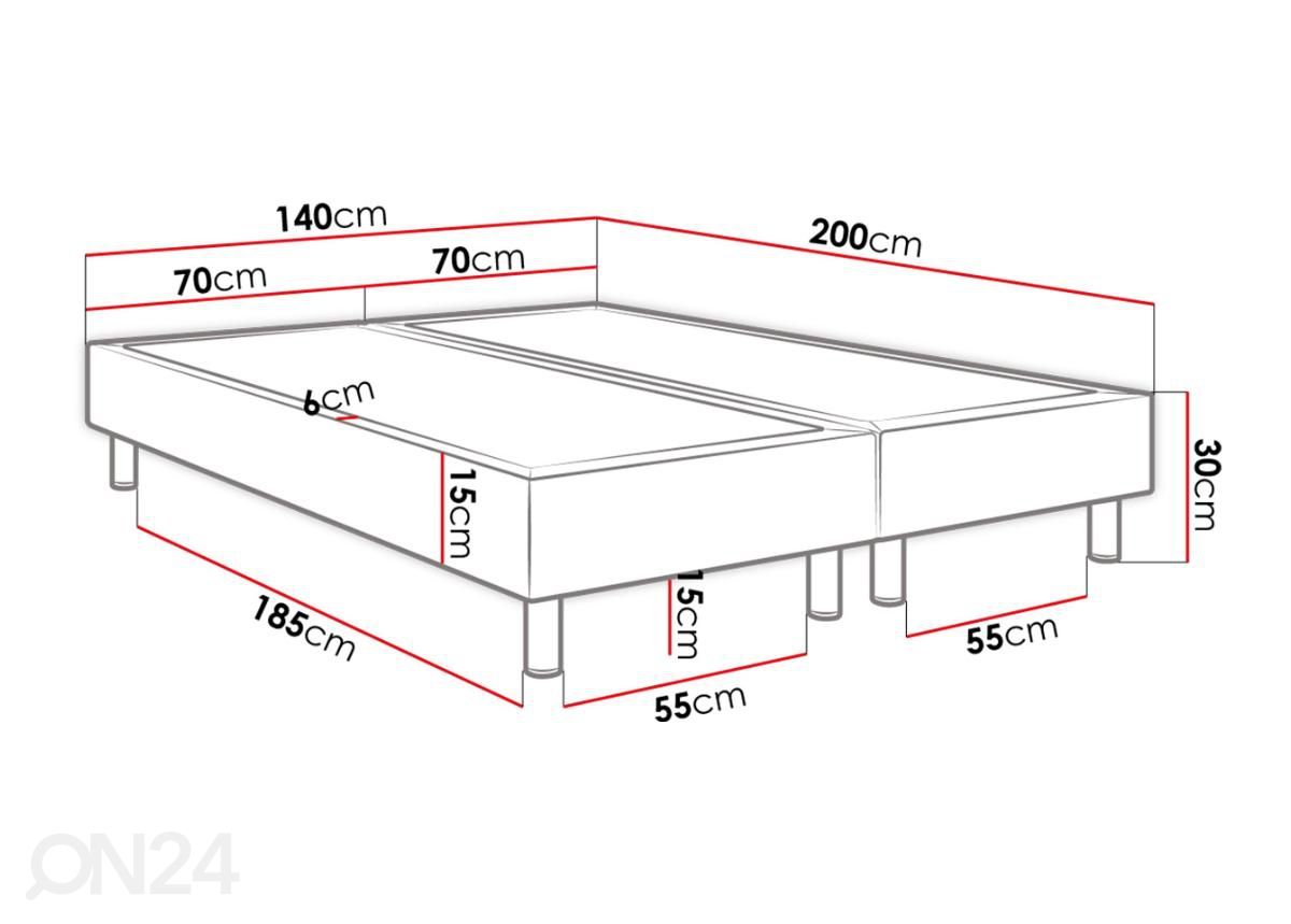 Континентальная кровать 140x200 cm увеличить размеры