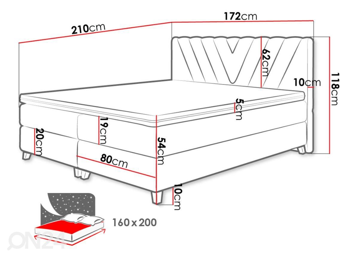 Континентальная кровать 160x200 cm увеличить размеры