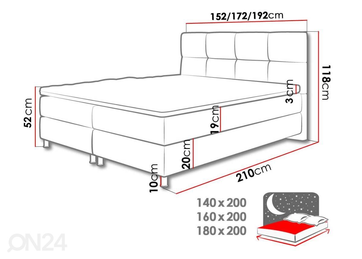 Континентальная кровать 160x200 cm увеличить размеры