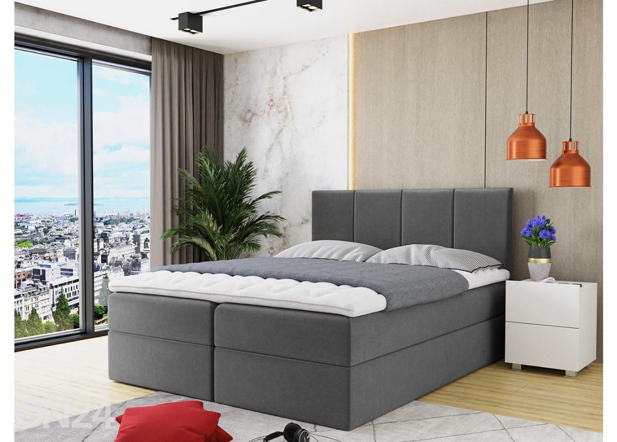 Континентальная кровать 180x200 cm, серый текстиль увеличить