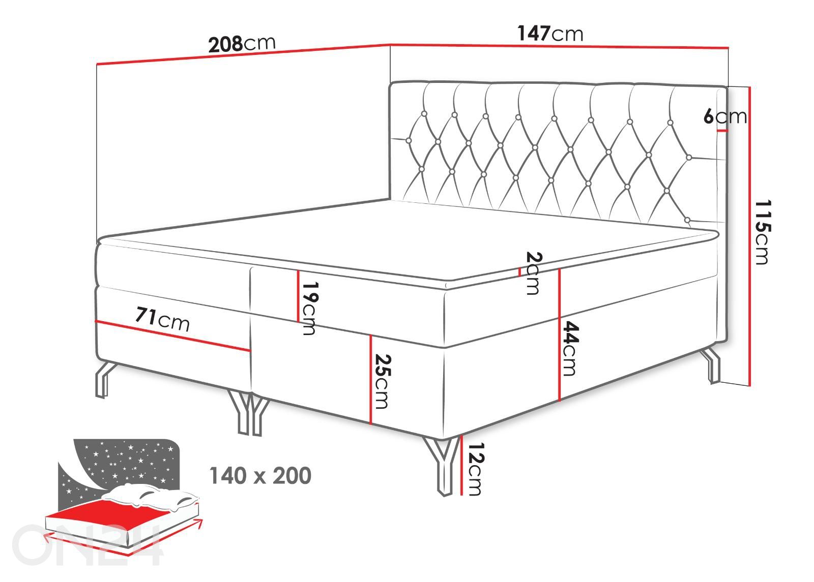 Континентальная кровать Guliette 140×200 см увеличить размеры