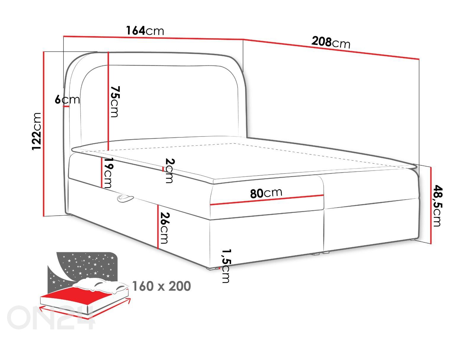 Континентальная кровать Pierre 160x200 см увеличить размеры