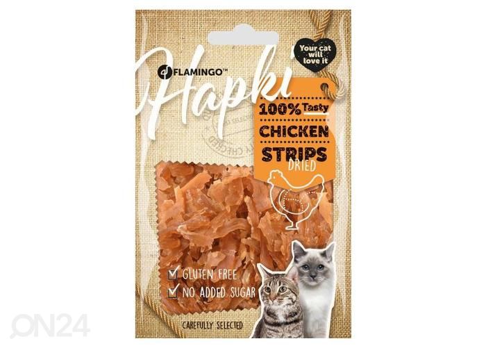 Кошачье лакомство куриные полоски 50 г увеличить