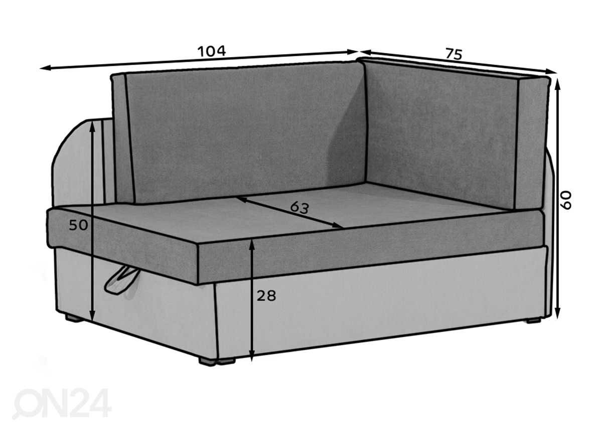 Кресло-кровать с ящиком увеличить размеры